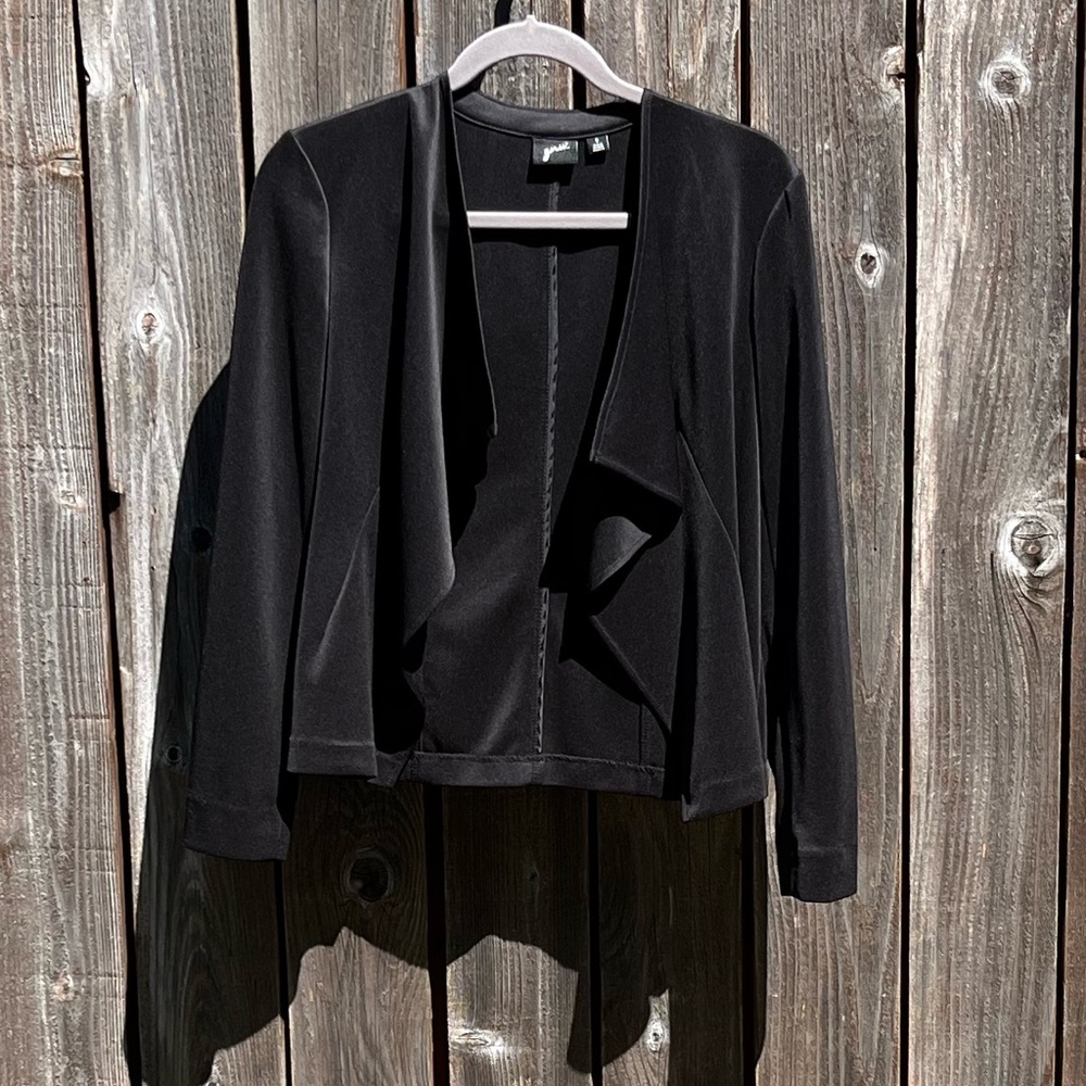 GNW black waterfall drape  cardigan top size small